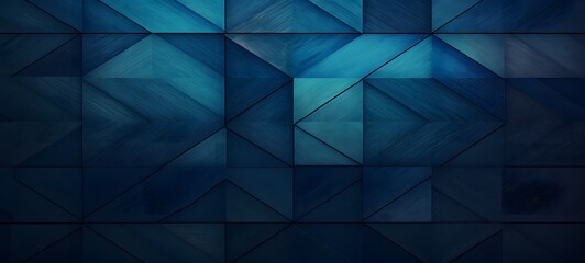 Obraz premium woodpatterns and geometric fractal fadeout ombre aqua to deep navy tone ink,generative AI