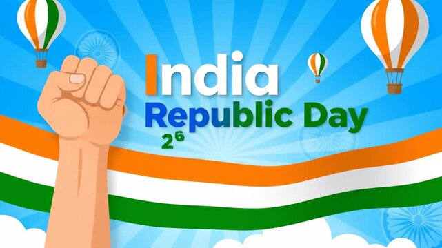 India Republic Day 26 January Celebration Animated Background Banner