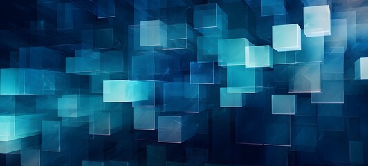 woodpatterns and geometric fractal fadeout ombre aqua to deep navy tone ink,generative AI