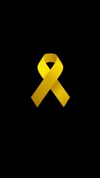 Gold Ribbon childhood cancer Logo Vertical Animation