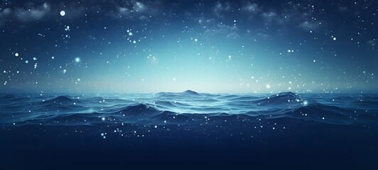 Pointillist grunge design of Ocean with abstract dotted pattern,generative AI