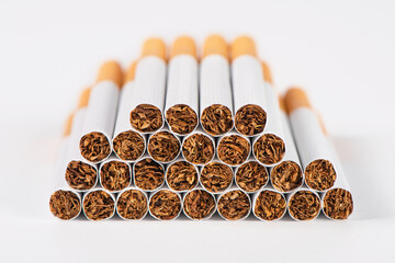 Smoking cigarettes isolated on white background