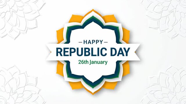 Happy Republic Day 26th January Celebration Paper Cut Animation