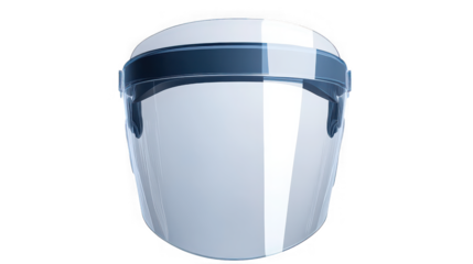 Clear protective face shield visor with adjustable headband for essential health and safety coverage against airborne particles and splashes