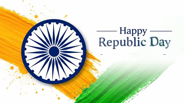 Indian Republic Day Paint Brush Transition Background