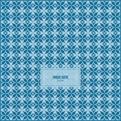 unique batik pattern with blue monochrome style