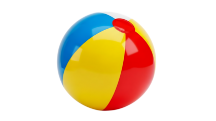 Colorful beach ball on white background isolated on transparent background