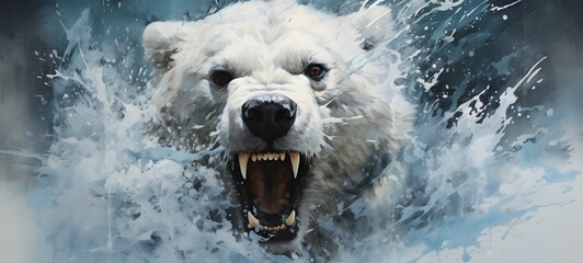 realistic photo of snow bear,generative AI