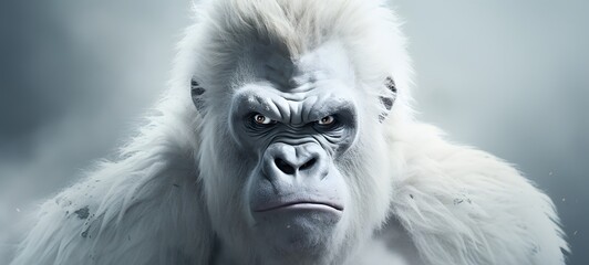 realistic photo of white gorilla,generative AI