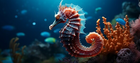 realistic photo of a glossy seahorse ,generative AI