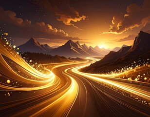 road gold  in the mountains