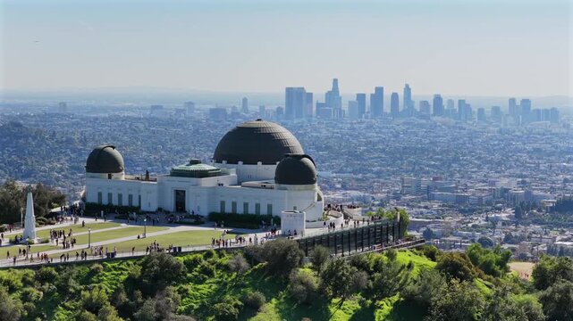 Griffith Observatory Overlooking Los Angeles Skyline California