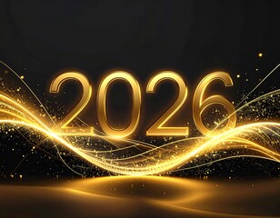 black gold 2026 new year background