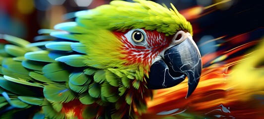 realistic photo of a glossy parrots ,generative AI