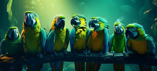 realistic photo of a glossy parrots ,generative AI