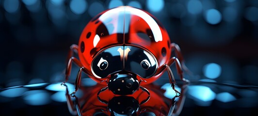realistic photo of a glossy ladybug ,generative AI