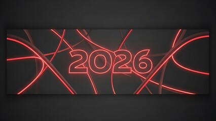 abstract red neon light 2026 background
