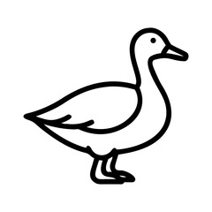 A mallard duck icon bold outline vector illustration design