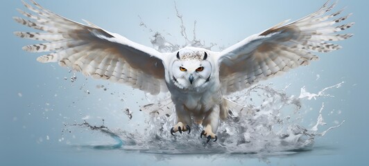realistic photo of a glossy white owl ,generative AI