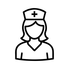 A nurse icon bold outline vector illustration design
