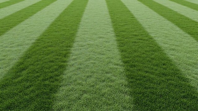 Viintimate apparelnt green lawn with perfectly manicured stripes, suggesting a well-maintained sports field or park.