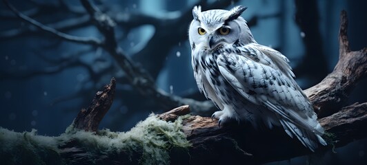 realistic photo of a glossy white owl ,generative AI