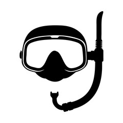 A snorkel mask icon bold outline vector illustration design