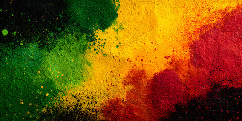 Fototapeta premium black history month, canvas grunge texture, red yellow green paint color, celebration background