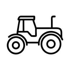 A tractor icon bold outline vector illustration design