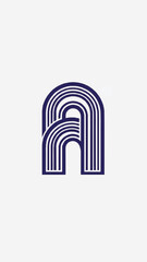 Abstract striped arch logo with concentric rounded lines forming a geometric emblem.