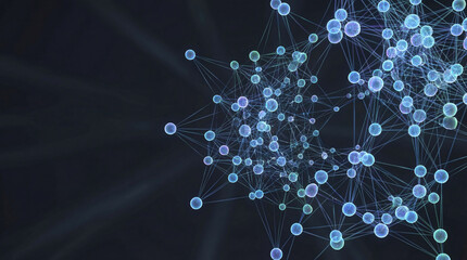 Abstract Data Network Graph Visualizing Complex Business Strategy, Growth, and Professional Planning for Future Financial Insights