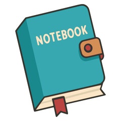 simple cartoon cute notebook diary flat color vector illustration template design