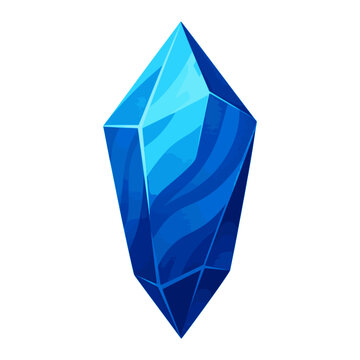 blue crystal gem game element flat color vector illustration template design