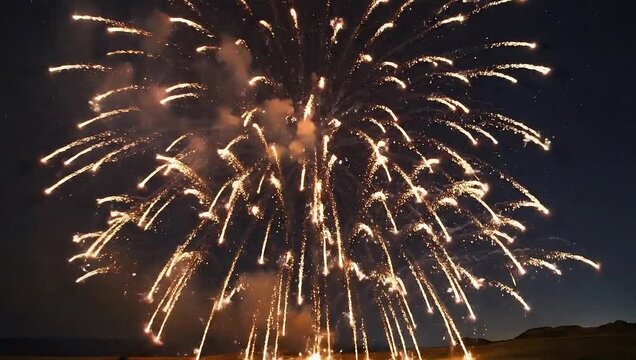 Stunning Display of Colorful Fireworks Bursting in the Night Sky Celebrating a Special Event