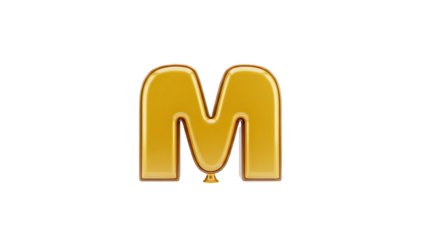 Golden 'M' Letter Balloon