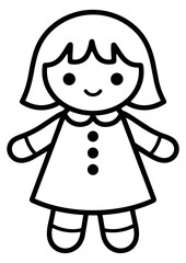 Fototapeta premium Simple line art illustration of a child character depicting a smiling face for children's resources