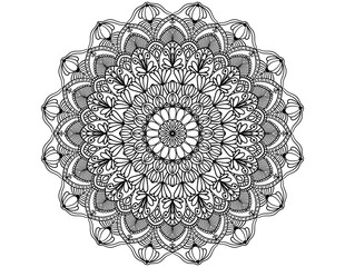 Doodle on mandala,round lace pattern
