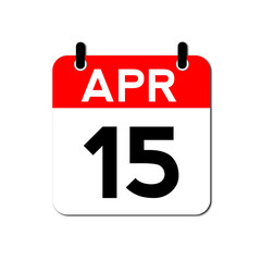 Fototapeta premium April 15 Day Calendar Vector Icon Perfect for planner, reminder, time management, schedule, office, business, and monthly event start design template