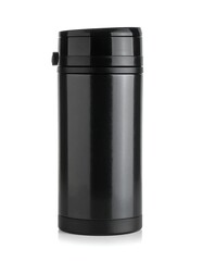 Sleek Black Thermos - A Modern and Functional Beverage Container.