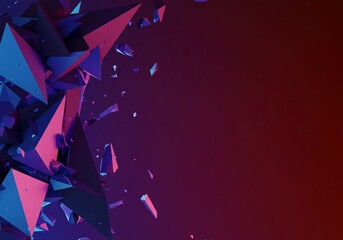 Dynamic abstract background featuring shattered polygonal fragments and sharp edges in an overall complex, chaotic structure, abstract, surface, chaotic