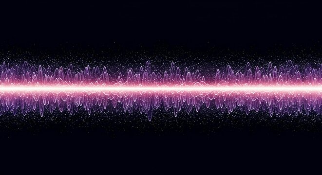 Dynamic abstract background showing digital sound waves and flowing energy patterns suitable for technology presentations or modern design projects, backdrop, abstract, spectrum - Powered by Adobe