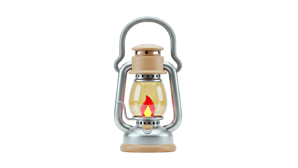 Vintage Oil Lantern with Glowing Flame
