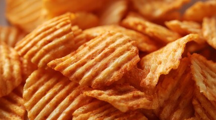 Ridged potato chips showing crispy texture and savory flavor