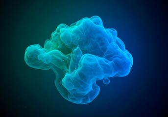 Intense, swirling blue and green abstract environment conveying total sensory immersion. Deep underwater light effects and flowing digital texture, cyan, abstract, envelope