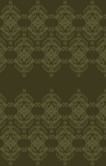 seamless damask wallpaper and fresh sage green color on the sarong with woven motif