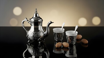 Middle Eastern Culture: Traditional Arabic Coffee and Tea Set for Guests