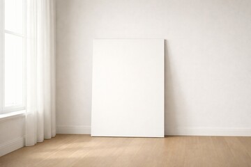 Blank Frame Leaning Against Wall with Soft Window Light