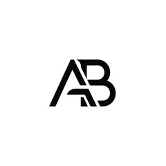 Obraz premium Monogram AB Logo design with bold geometric glyph for branding and identity.