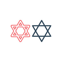 Fototapeta premium David star icons set flat vector template design trendy