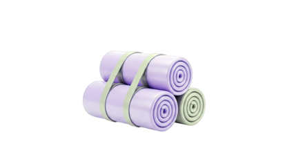 Rolled Yoga Mats with Straps